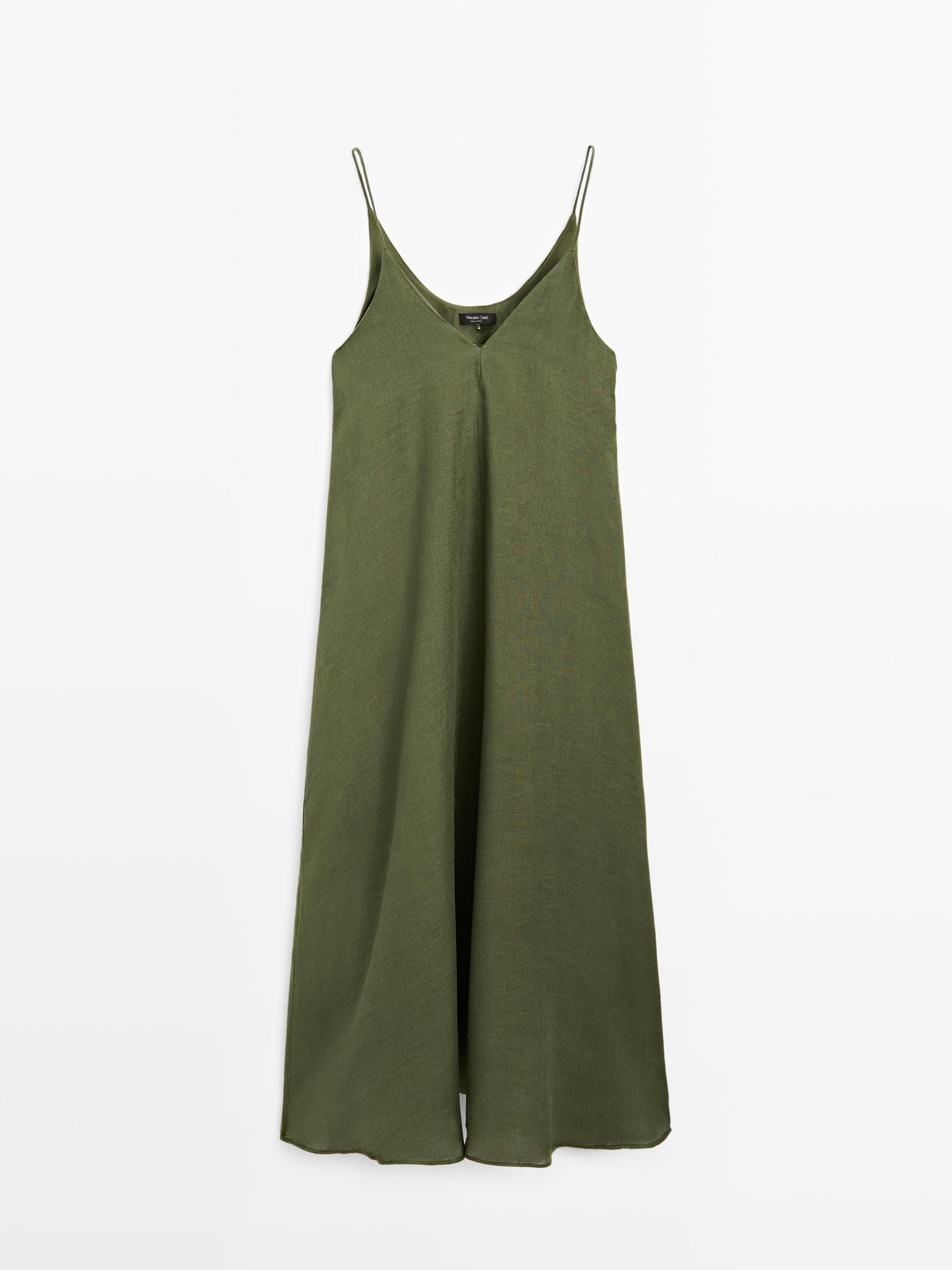 Flowing midi dress with thin straps